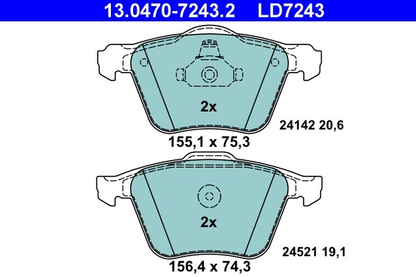 Bromsbeläggsats, Framaxel Ate Ate ceramic 13.0470-7243.2 ATE