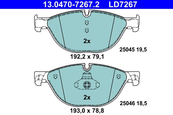 Bromsbeläggsats, Framaxel Ate Ate ceramic 13.0470-7267.2 ATE