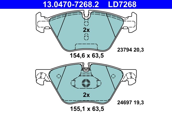 Bromsbeläggsats, Framaxel Ate Ate ceramic 13.0470-7268.2 ATE