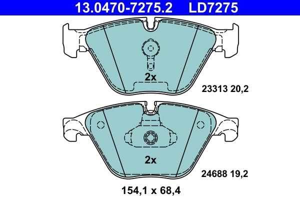 Bromsbeläggsats, Framaxel Ate Ate ceramic 13.0470-7275.2 ATE
