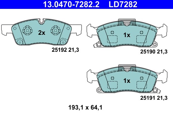 Bromsbeläggsats, Framaxel Ate Ate ceramic 13.0470-7282.2 ATE