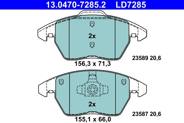 Bromsbeläggsats, Framaxel Ate Ate ceramic 13.0470-7285.2 ATE