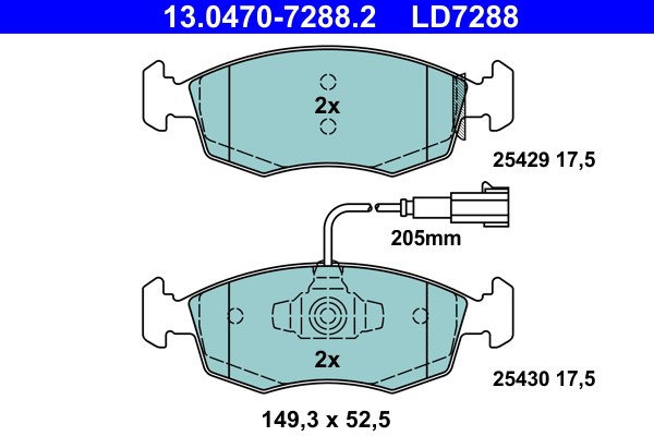 Bromsbeläggsats, Framaxel Ate Ate ceramic 13.0470-7288.2 ATE