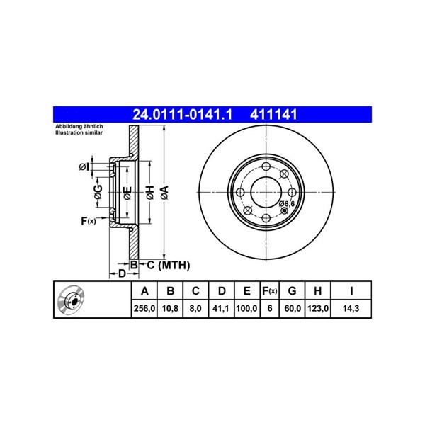 Bromsskiva Solid, Framaxel Ate 24.0111-0141.1 ATE Bromsskiva Solid, Framaxel Ate 24.0111-0141.1 ATE