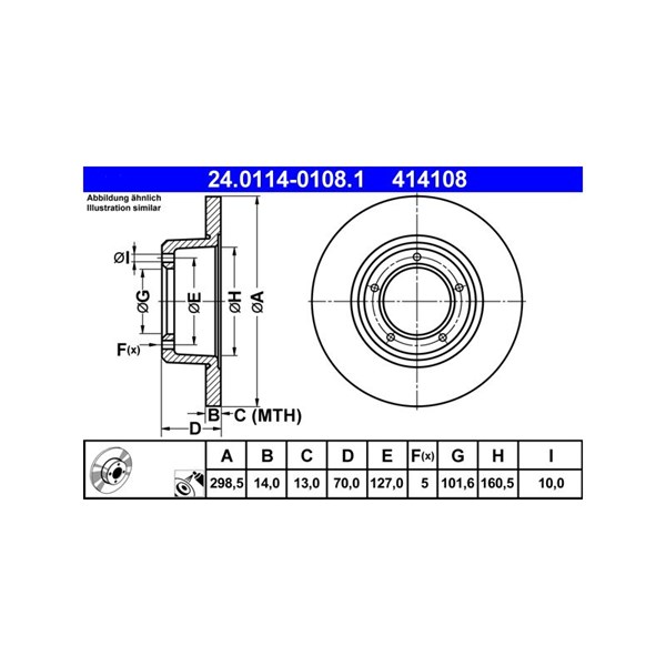 Bromsskiva Solid, Framaxel, Bakaxel Ate 24.0114-0108.1 ATE Bromsskiva Solid, Framaxel, Bakaxel Ate 24.0114-0108.1 ATE