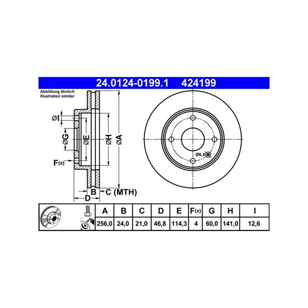 Bromsskiva Ventilerad, Framaxel Ate 24.0124-0199.1 ATE Bromsskiva Ventilerad, Framaxel Ate 24.0124-0199.1 ATE