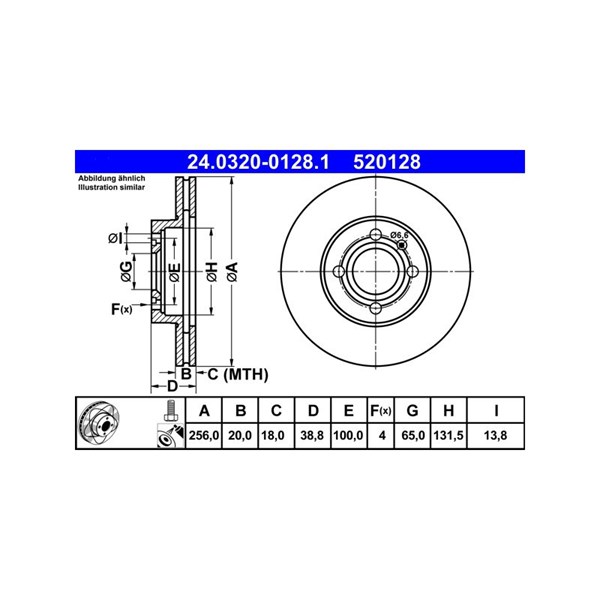 Bromsskiva Ventilerad, Framaxel Ate Powerdisc 24.0320-0128.1 ATE Bromsskiva Ventilerad, Framaxel Ate Powerdisc 24.0320-0128.1 ATE
