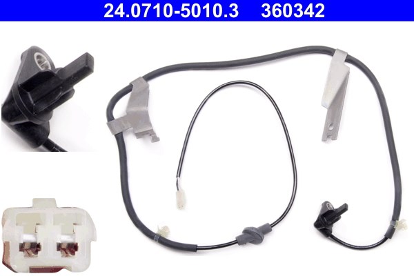 ABS-givare, Sensor, hjulvarvtal, Bakaxel höger Ate 24.0710-5010.3 ATE