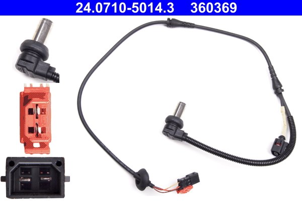 ABS-givare, Sensor, hjulvarvtal, Framaxel Ate 24.0710-5014.3 ATE