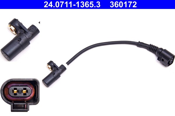 ABS-givare, Sensor, hjulvarvtal, Bakaxel Ate 24.0711-1365.3 ATE