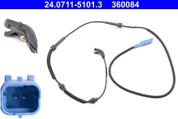 ABS-givare, Sensor, hjulvarvtal, Framaxel Ate 24.0711-5101.3 ATE
