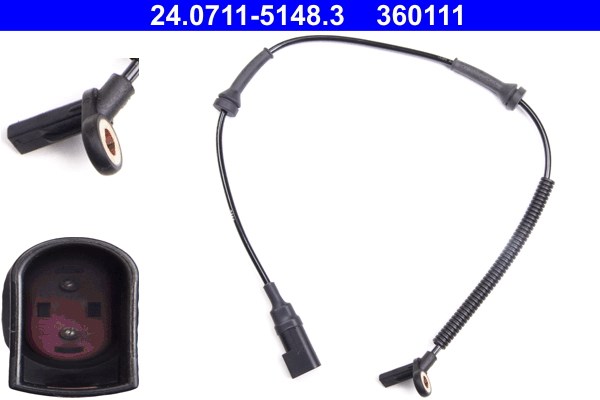 ABS-givare, Sensor, hjulvarvtal, Framaxel Ate 24.0711-5148.3 ATE