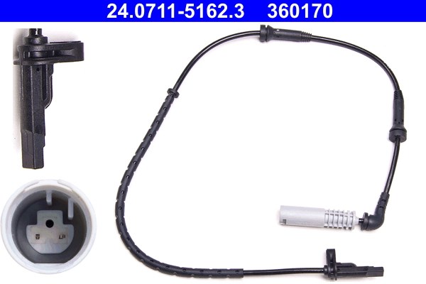 ABS-givare, Sensor, hjulvarvtal, Bakaxel Ate 24.0711-5162.3 ATE