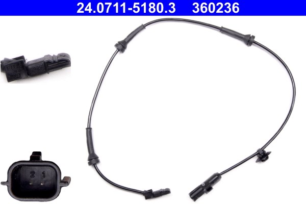ABS-givare, Sensor, hjulvarvtal, Framaxel Ate 24.0711-5180.3 ATE