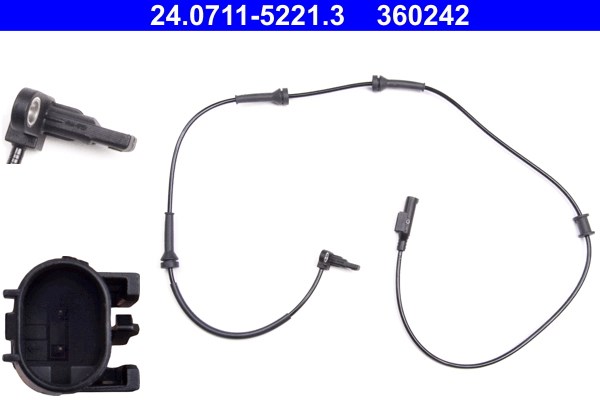 ABS-givare, Sensor, hjulvarvtal, Framaxel Ate 24.0711-5221.3 ATE