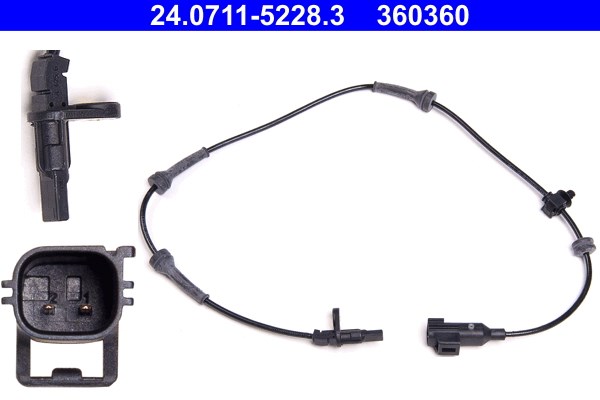 ABS-givare, Sensor, hjulvarvtal, Bakaxel Ate 24.0711-5228.3 ATE ABS-givare, Sensor, hjulvarvtal, Bakaxel Ate 24.0711-5228.3 ATE