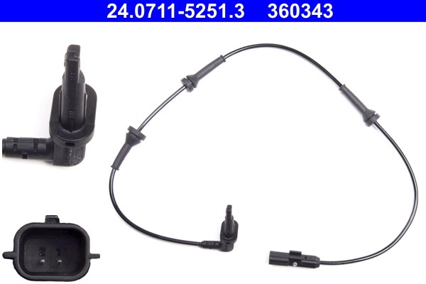 ABS-givare, Sensor, hjulvarvtal, Framaxel Ate 24.0711-5251.3 ATE
