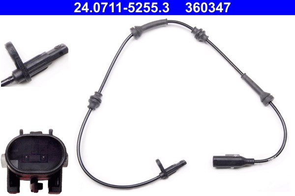 ABS-givare, Sensor, hjulvarvtal, Bakaxel Ate 24.0711-5255.3 ATE