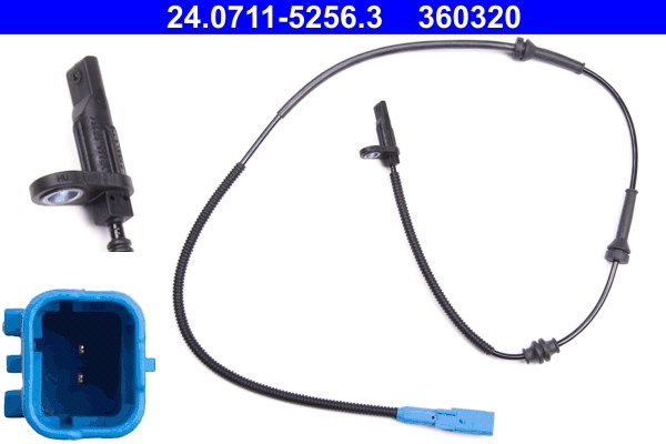 ABS-givare, Sensor, hjulvarvtal, Framaxel Ate 24.0711-5256.3 ATE