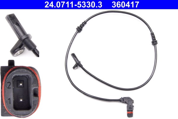 ABS-givare, Sensor, hjulvarvtal, Framaxel Ate 24.0711-5330.3 ATE