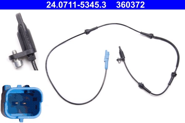 ABS-givare, Sensor, hjulvarvtal, Framaxel Ate 24.0711-5345.3 ATE