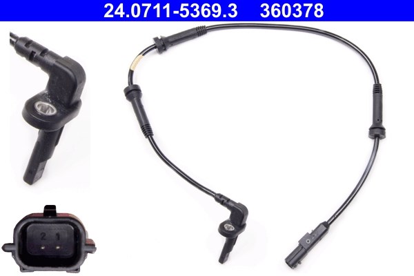 ABS-givare, Sensor, hjulvarvtal, Framaxel Ate 24.0711-5369.3 ATE