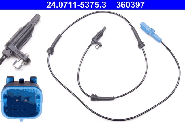 ABS-givare, Sensor, hjulvarvtal, Framaxel Ate 24.0711-5375.3 ATE
