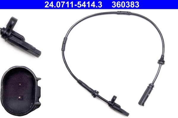 ABS-givare, Sensor, hjulvarvtal, Bakaxel Ate 24.0711-5414.3 ATE