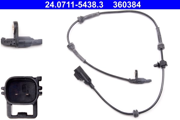 ABS-givare, Sensor, hjulvarvtal, Bakaxel Ate 24.0711-5438.3 ATE