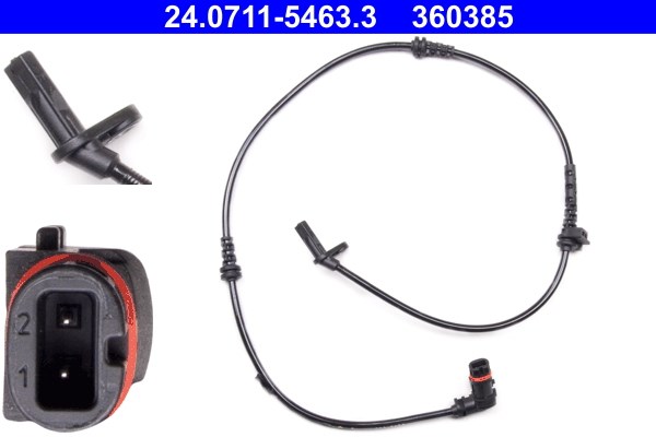 ABS-givare, Sensor, hjulvarvtal, Framaxel Ate 24.0711-5463.3 ATE