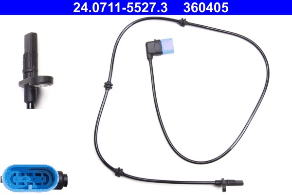 ABS-givare, Sensor, hjulvarvtal, Bakaxel Ate 24.0711-5527.3 ATE