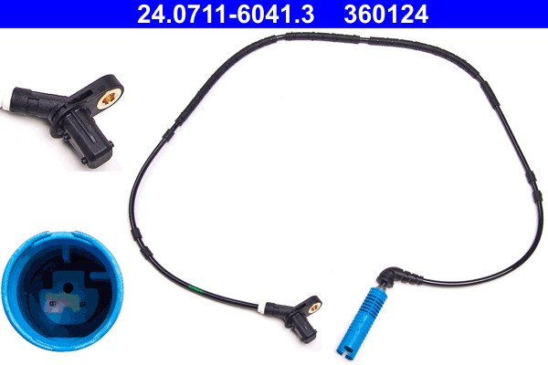 ABS-givare, Sensor, hjulvarvtal, Bakaxel Ate 24.0711-6041.3 ATE