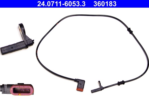 ABS-givare, Sensor, hjulvarvtal, Bakaxel höger Ate 24.0711-6053.3 ATE