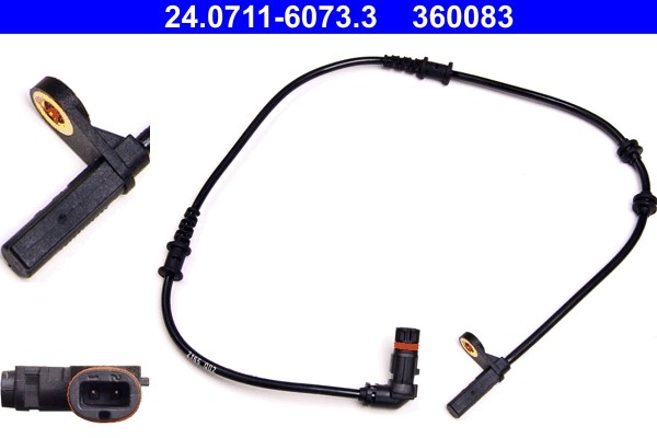 ABS-givare, Sensor, hjulvarvtal, Framaxel Ate 24.0711-6073.3 ATE