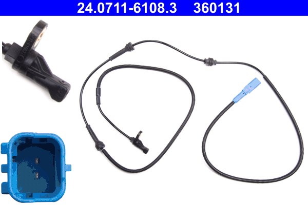ABS-givare, Sensor, hjulvarvtal, Bakaxel Ate 24.0711-6108.3 ATE