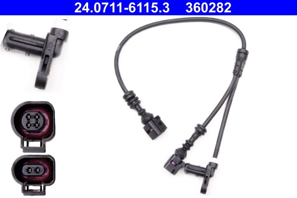 ABS-givare, Sensor, hjulvarvtal, Framaxel Ate 24.0711-6115.3 ATE