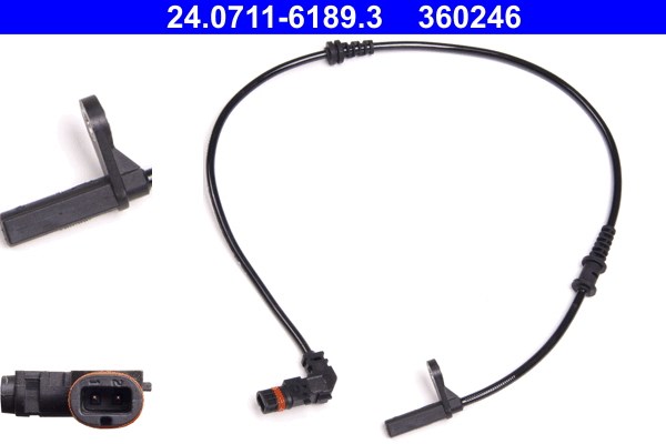 ABS-givare, Sensor, hjulvarvtal, Framaxel Ate 24.0711-6189.3 ATE