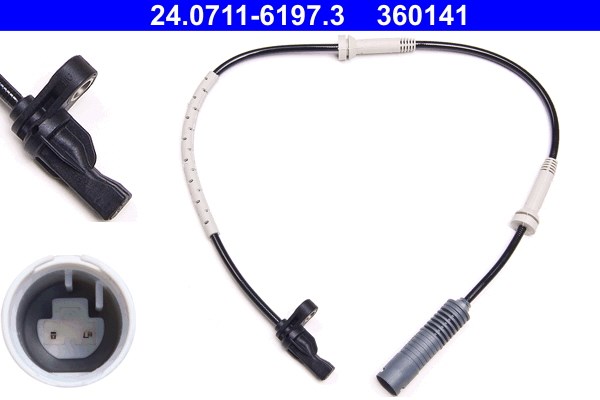ABS-givare, Sensor, hjulvarvtal, Framaxel Ate 24.0711-6197.3 ATE