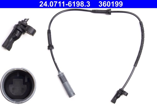 ABS-givare, Sensor, hjulvarvtal, Framaxel Ate 24.0711-6198.3 ATE