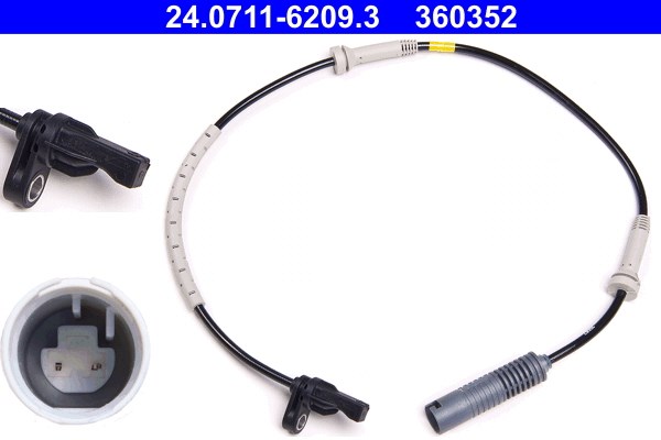 ABS-givare, Sensor, hjulvarvtal, Framaxel Ate 24.0711-6209.3 ATE