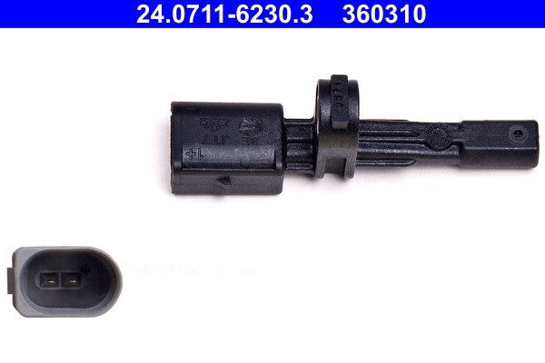 ABS-givare, Sensor, hjulvarvtal, Bakaxel Ate 24.0711-6230.3 ATE