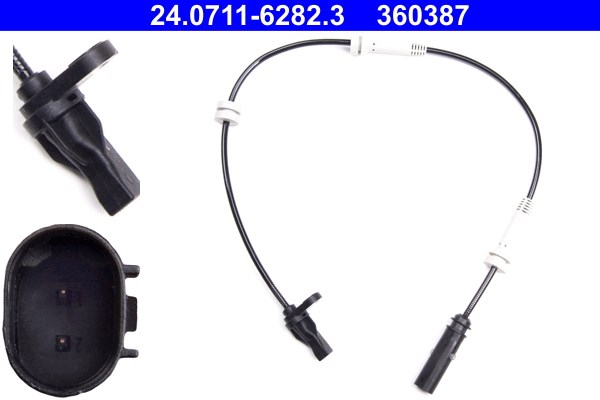 ABS-givare, Sensor, hjulvarvtal, Framaxel Ate 24.0711-6282.3 ATE
