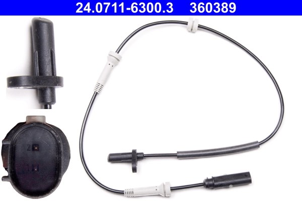 ABS-givare, Sensor, hjulvarvtal, Framaxel Ate 24.0711-6300.3 ATE