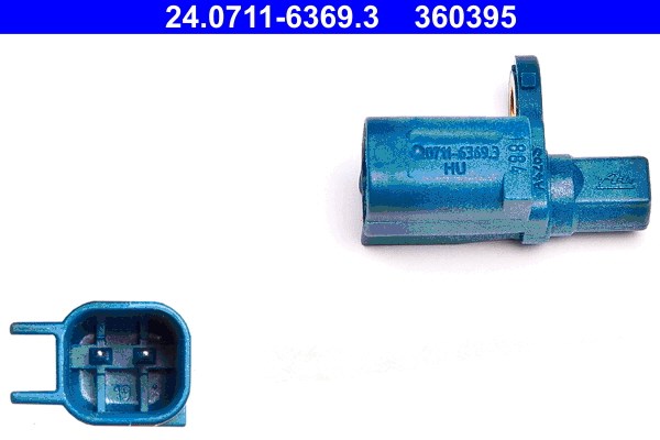 ABS-givare, Sensor, hjulvarvtal, Bakaxel Ate 24.0711-6369.3 ATE