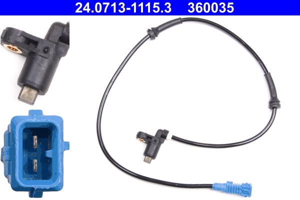 ABS-givare, Sensor, hjulvarvtal, Framaxel Ate 24.0713-1115.3 ATE