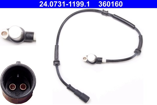 ABS-givare, Sensor, hjulvarvtal, Bakaxel, Bak Ate 24.0731-1199.1 ATE ABS-givare, Sensor, hjulvarvtal, Bakaxel, Bak Ate 24.0731-1199.1 ATE