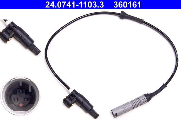 ABS-givare, Sensor, hjulvarvtal, Framaxel Ate 24.0741-1103.3 ATE