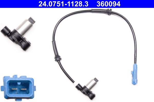 ABS-givare, Sensor, hjulvarvtal, Framaxel Ate 24.0751-1128.3 ATE
