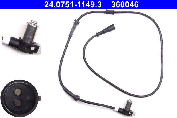 ABS-givare, Sensor, hjulvarvtal, Framaxel Ate 24.0751-1149.3 ATE
