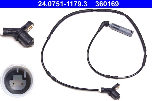 ABS-givare, Sensor, hjulvarvtal, Bakaxel Ate 24.0751-1179.3 ATE